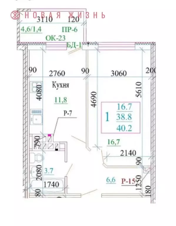 1-комнатная квартира: Самара, 4-й проезд, 67 (38 м) - Фото 0