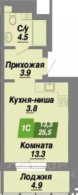 1-к кв. Новосибирская область, Новосибирск Калининский квартал жилой ... - Фото 1