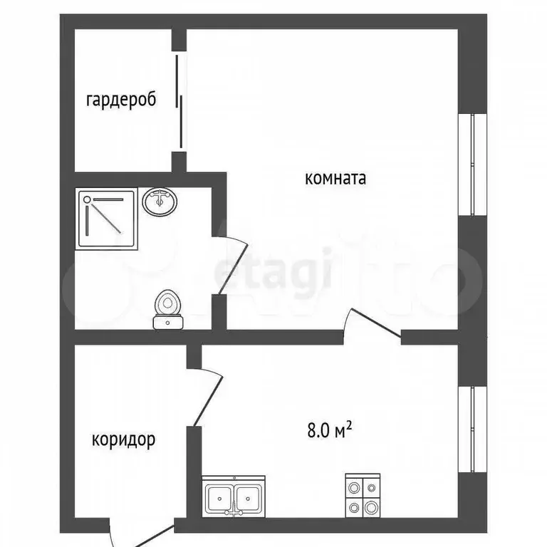 1-к. квартира, 37,2 м, 3/3 эт. - Фото 0