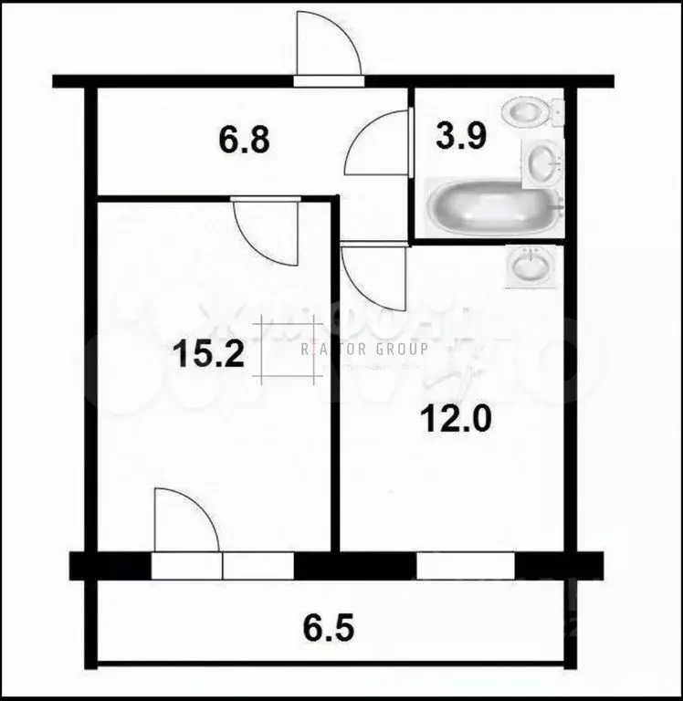 1-к. квартира, 38,8 м, 11/12 эт. - Фото 0