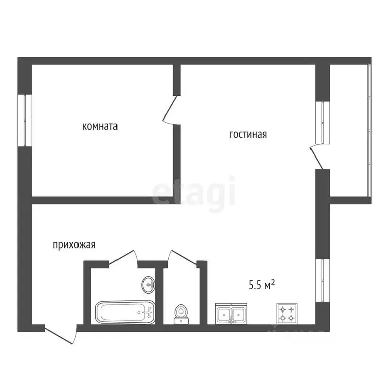 1-к кв. Забайкальский край, Чита пос. Энергетиков, Автозаводская ул., ... - Фото 2