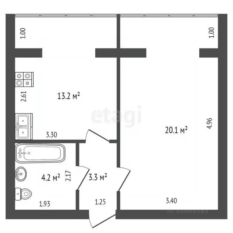 1-к кв. Ростовская область, Таганрог ул. Шевченко, 173 (41.0 м) - Фото 2