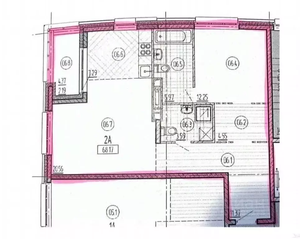 2-к кв. Татарстан, Казань ул. Алексея Козина, 2 (66.2 м) - Фото 1