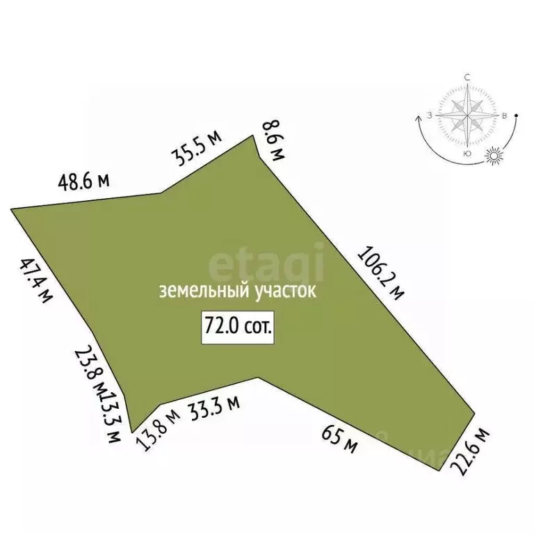 Участок в Крым, Бахчисарайский район, Зеленовское с/пос, с. Нагорное  ... - Фото 2