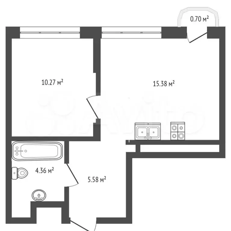 1-к. квартира, 36 м, 5/9 эт. - Фото 0