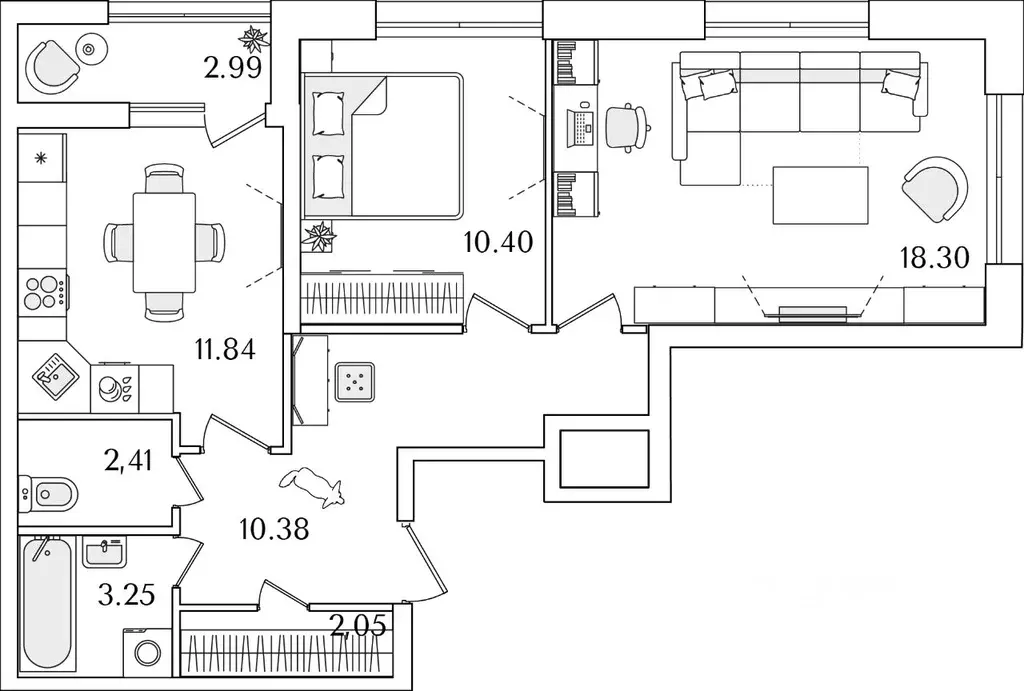 2-к кв. Санкт-Петербург Полюстрово тер.,  (60.13 м) - Фото 0