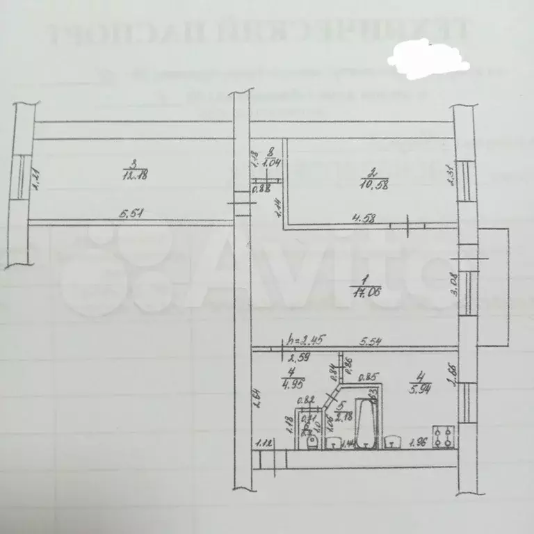 3-к. квартира, 54,7 м, 4/5 эт. - Фото 0