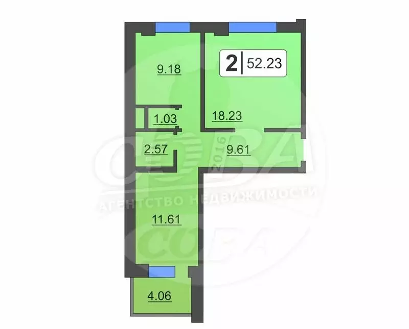 2-комнатная квартира: Тюмень, Арктическая улица, 1к1 (52.6 м) - Фото 1