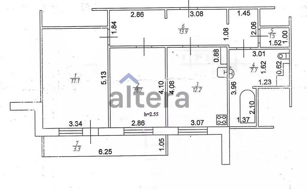 2-к кв. Татарстан, Казань ул. Рихарда Зорге, 70 (67.4 м) - Фото 2