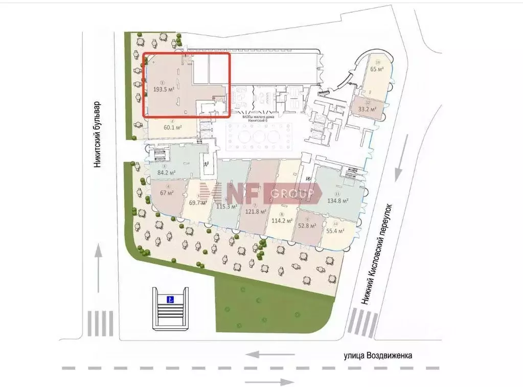 Торговая площадь в Москва Никитский бул., 13С1 (194 м) - Фото 2