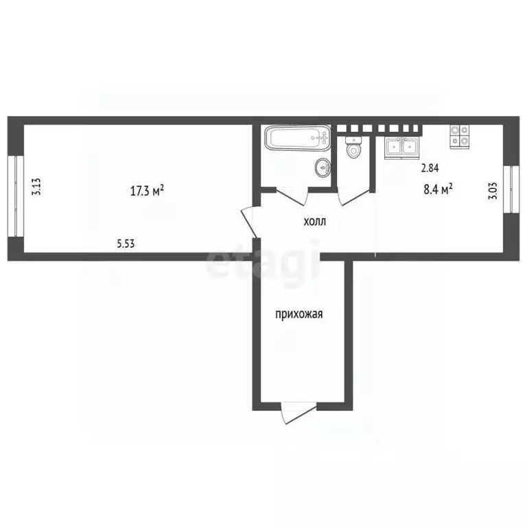 1-к кв. Ямало-Ненецкий АО, Муравленко ул. 70 лет Октября, 32 (38.9 м) - Фото 1