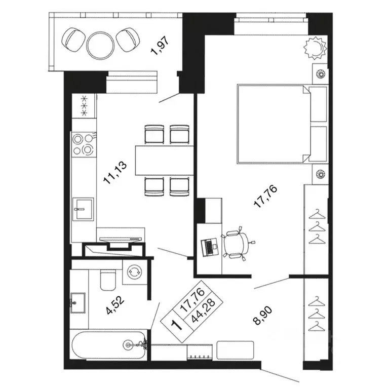 1-к кв. Московская область, Апрелевка Наро-Фоминский городской округ, ... - Фото 1