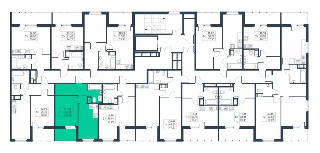 1-комнатная квартира: Коммунар, Ново-Антропшинская улица, 5к1 (35.98 ... - Фото 1