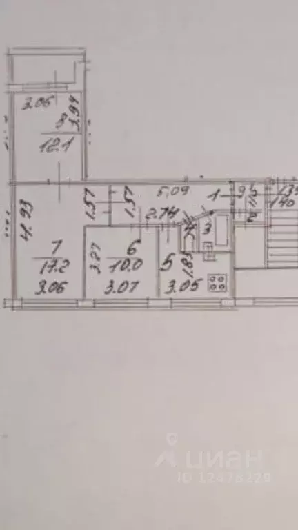 3-к кв. Санкт-Петербург ул. Евдокима Огнева, 8К1 (59.0 м) - Фото 2