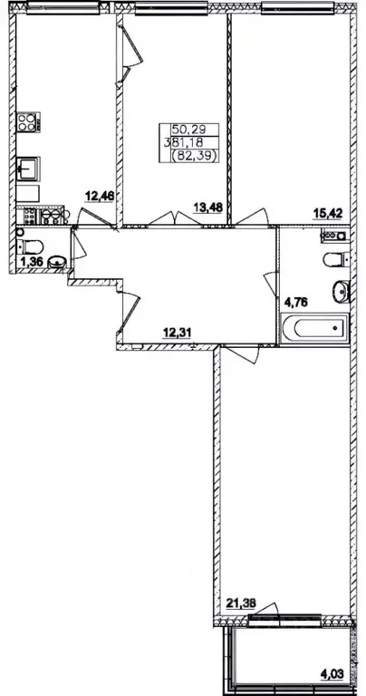 3-к кв. Московская область, Истра муниципальный округ, д. Красный ... - Фото 2