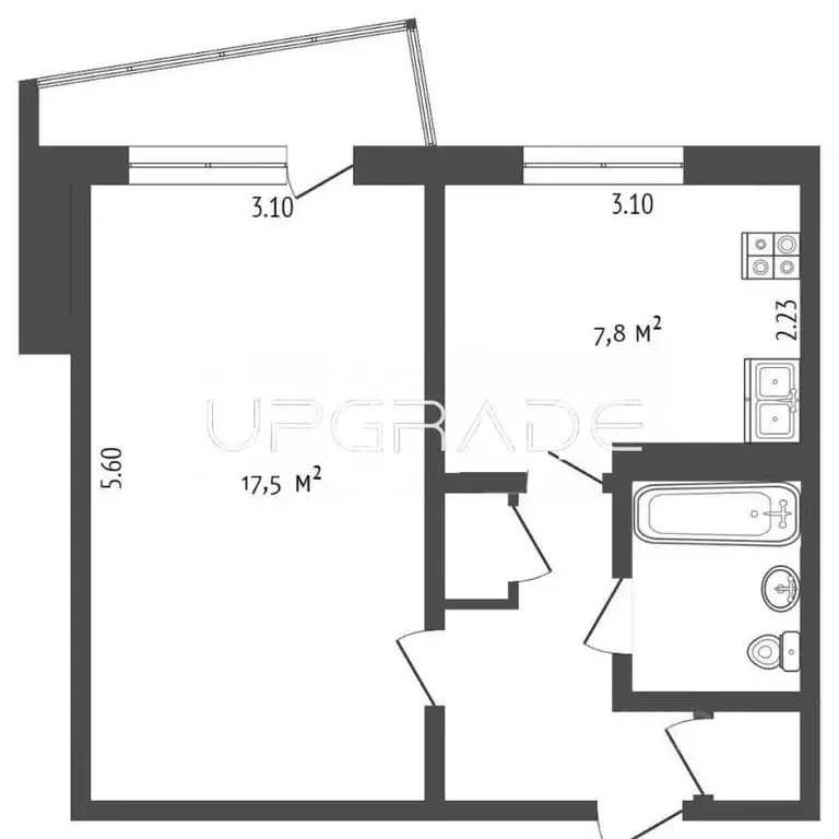 1-к кв. Орловская область, Орел ул. Розы Люксембург, 54 (33.0 м) - Фото 1