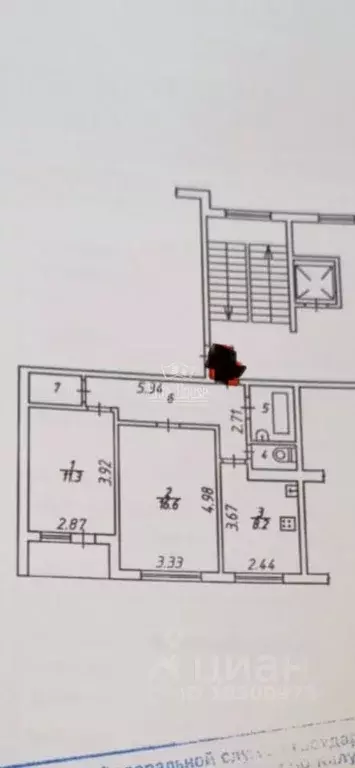 2-к кв. Калужская область, Калуга Тульская ул., 121 (50.0 м) - Фото 2