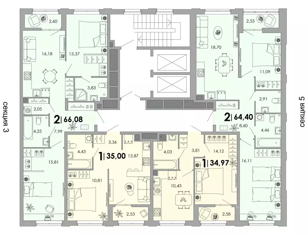 2-к кв. Владимирская область, Владимир ул. Гренадерского Полка (66.08 ... - Фото 2