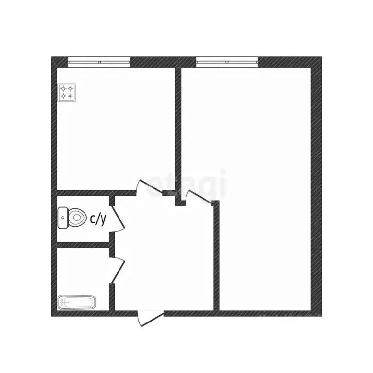 1-к кв. Ханты-Мансийский АО, Сургут ул. Федорова, 69 (39.6 м) - Фото 2