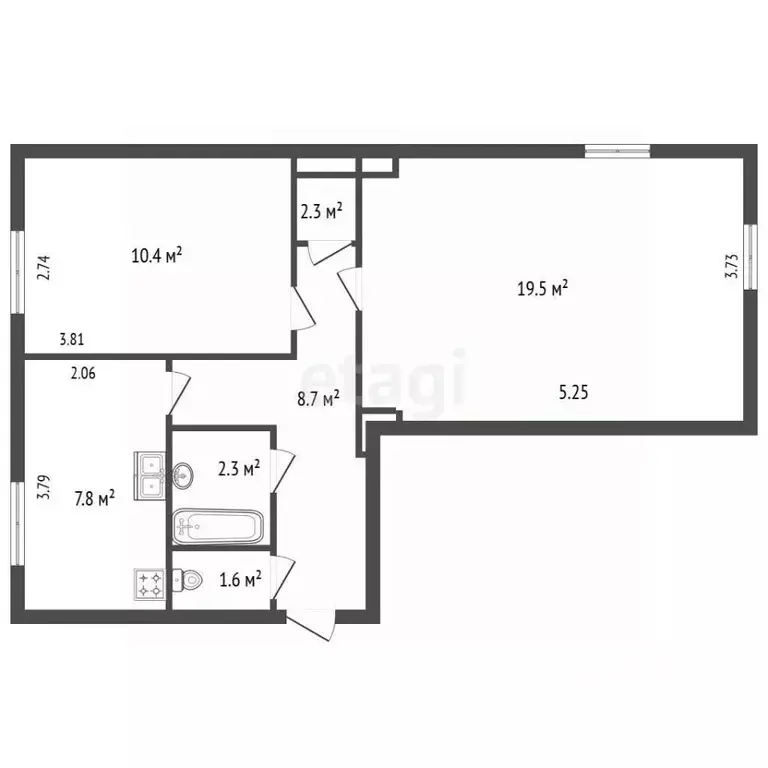 2-к кв. Санкт-Петербург ул. Панфилова, 5а (51.3 м) - Фото 2