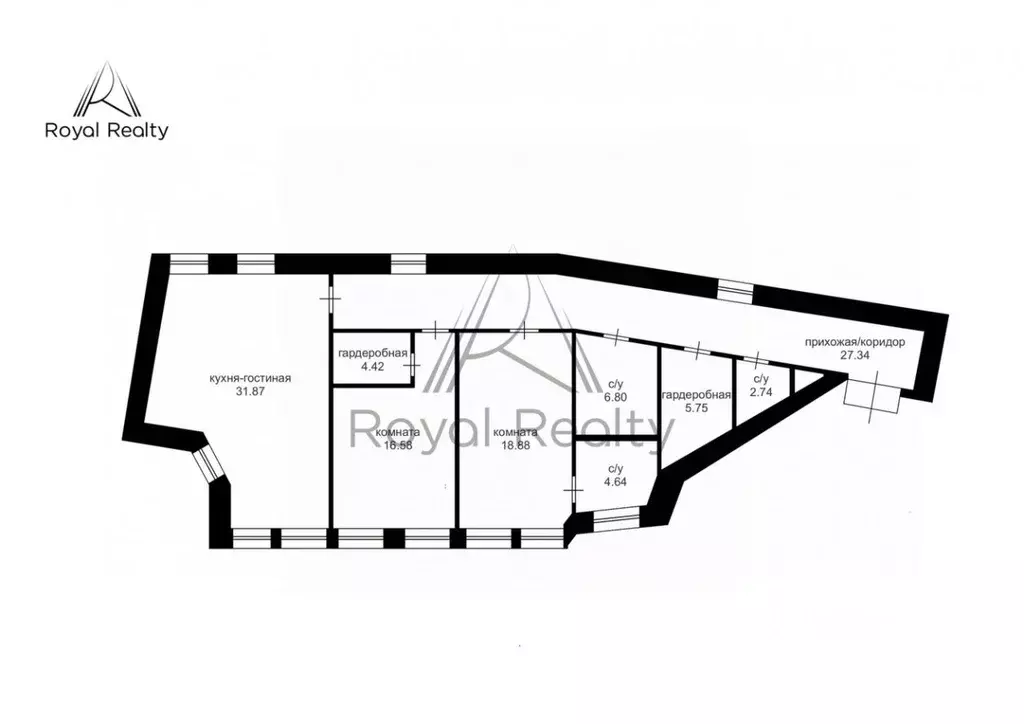 3-к кв. Санкт-Петербург ул. Радищева, 17-19 (119.0 м) - Фото 2