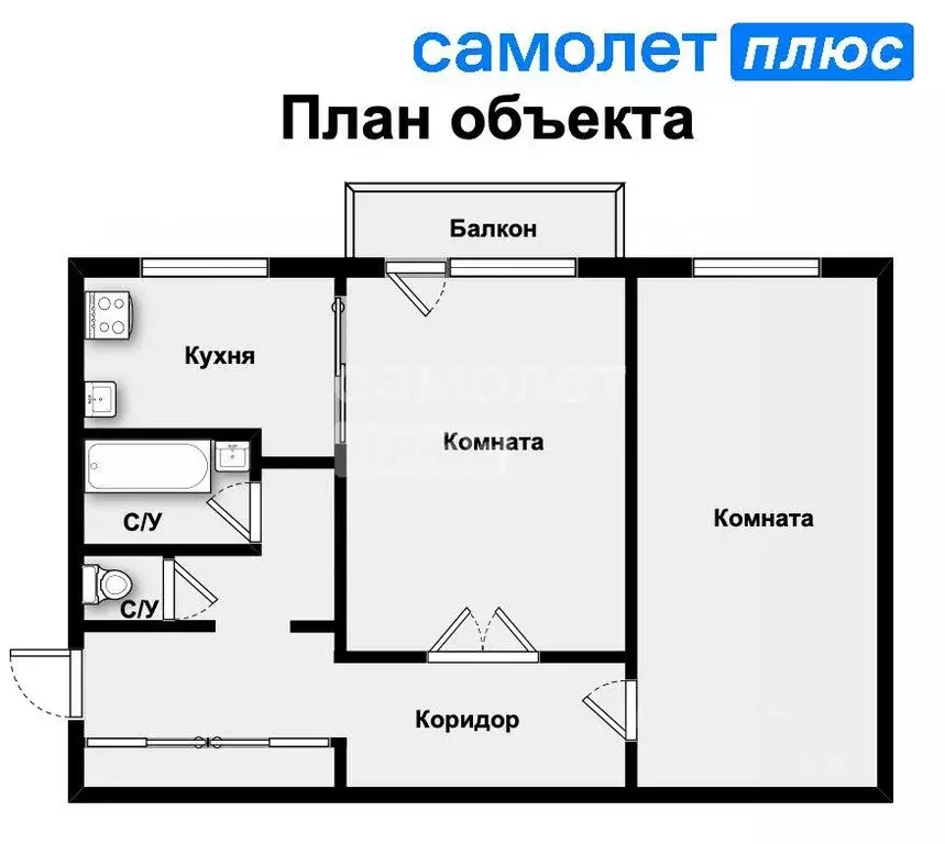 Квартира, 2 комнаты, 76.7 м - Фото 0