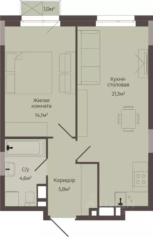 1-к кв. Нижегородская область, Нижний Новгород Соцгород жилрайон, 1-й ... - Фото 1