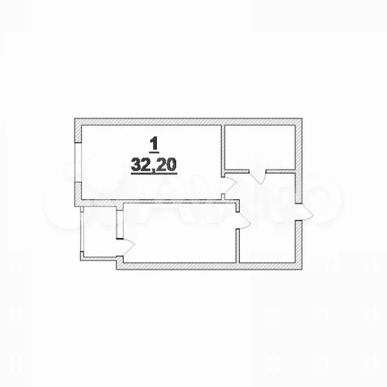 1-к. квартира, 32,2 м, 4/10 эт. - Фото 0