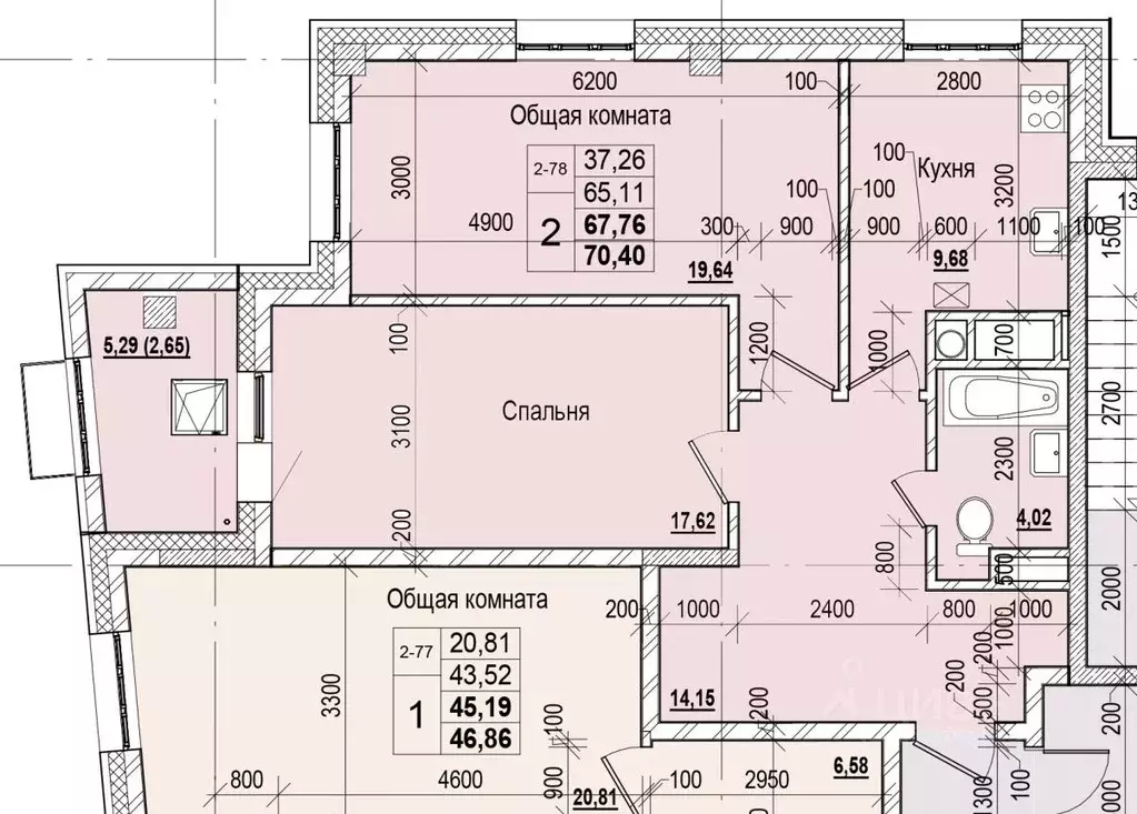 2-к кв. Саха (Якутия), Якутск ул. Чкалова (67.76 м) - Фото 1