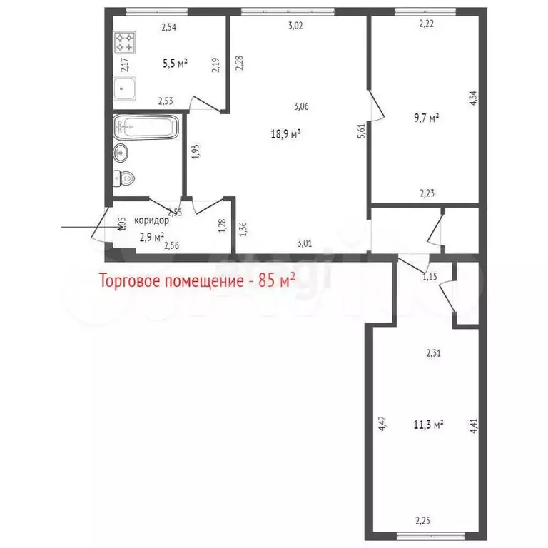 Продам торговое помещение, 85 м - Фото 1