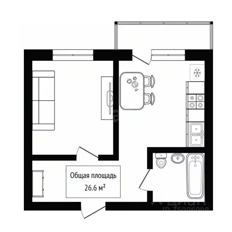 1-к кв. Алтай, Майминский район, с. Майма ул. Д. Климкина (26.6 м) - Фото 2