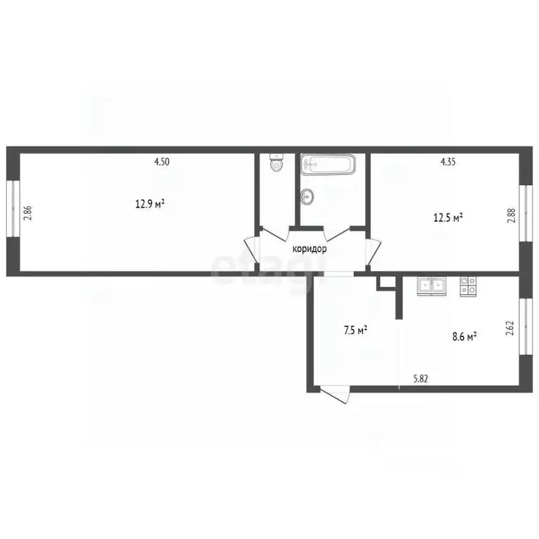 3-к кв. Пермский край, Пермь ул. Овчинникова, 18 (67.1 м) - Фото 1