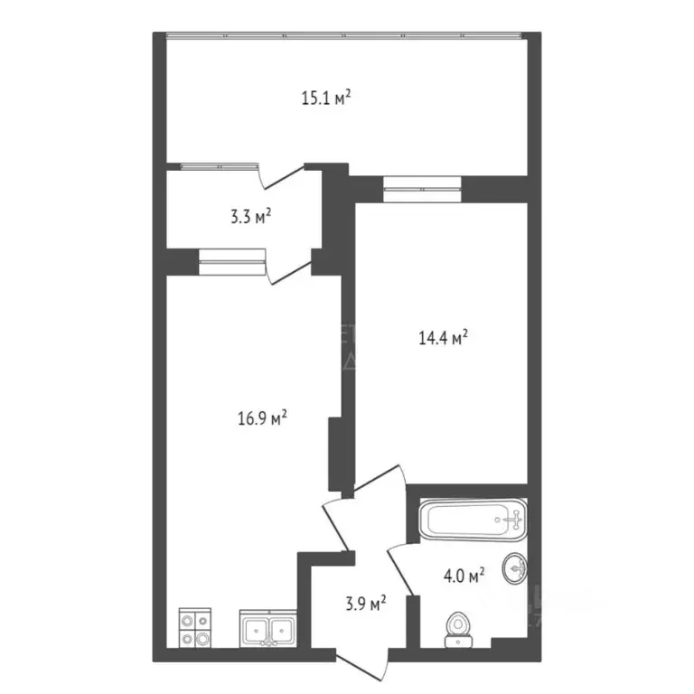 1-к кв. Тюменская область, Тюмень ул. Сергея Свиридова, 5 (55.0 м) - Фото 1