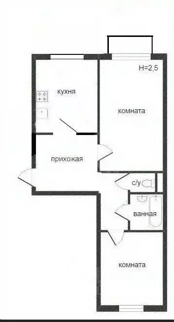 2-к кв. Костромская область, Кострома Индустриальная ул., 24 (54.0 м) - Фото 2