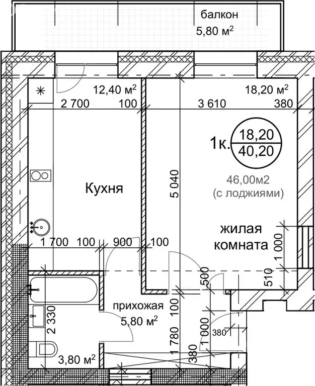 1-комнатная квартира: Новосибирск, Золотистый переулок, 2 (40.2 м) - Фото 0