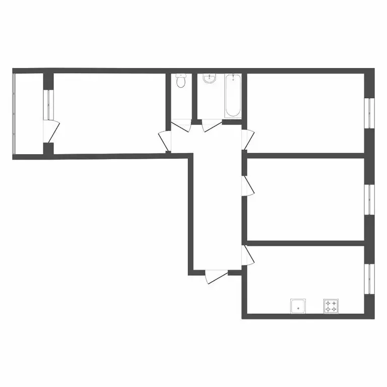 3-комнатная квартира: Тюмень, улица Мебельщиков, 2 (66.5 м) - Фото 1