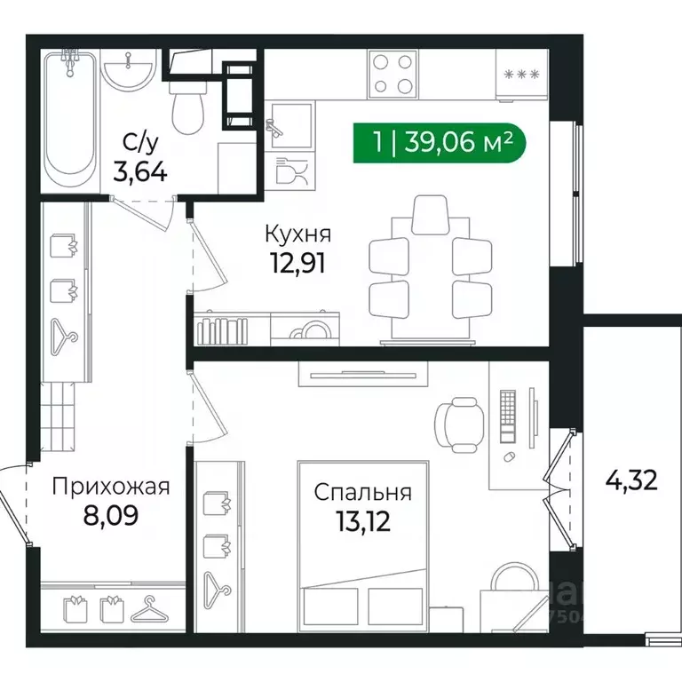 1-к кв. Ленинградская область, Сертолово Всеволожский район, ... - Фото 1