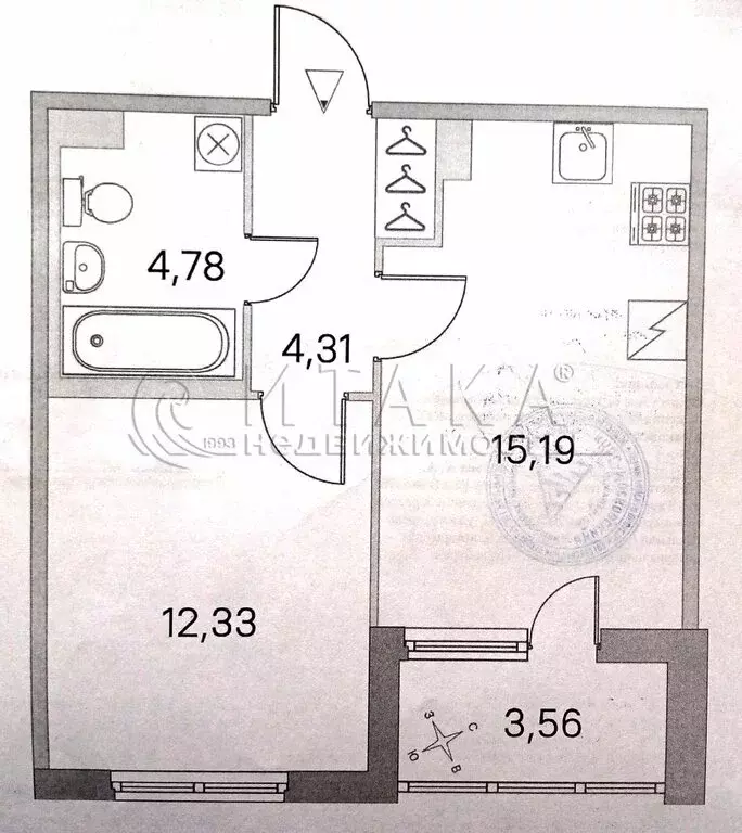 1-комнатная квартира: посёлок Шушары, улица Нины Петровой, 7к1 (36.1 ... - Фото 1