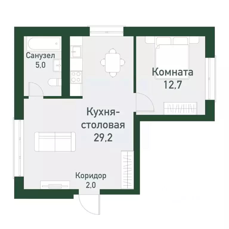 1-к кв. Челябинская область, Челябинский городской округ, пос. ... - Фото 0