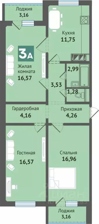 3-к кв. Марий Эл, Медведево городское поселение, Медведево пгт ул. ... - Фото 1