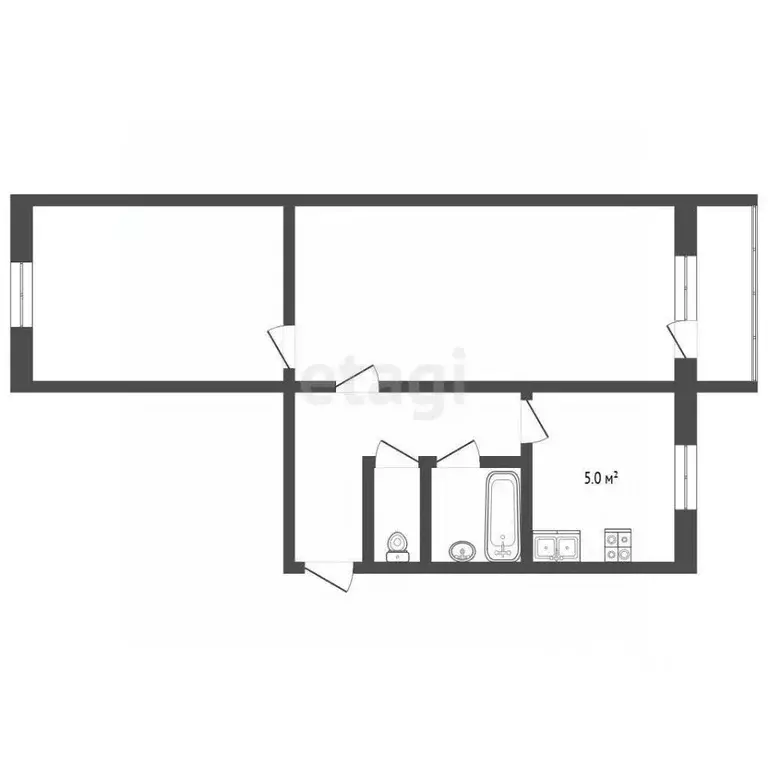 2-к кв. Челябинская область, Троицк Сибирская ул., 30 (46.0 м) - Фото 1