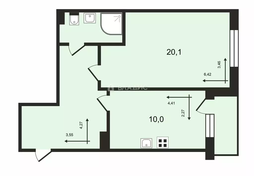 1-комнатная квартира: Владимир, Ставровская улица, 1 (44.7 м) - Фото 1