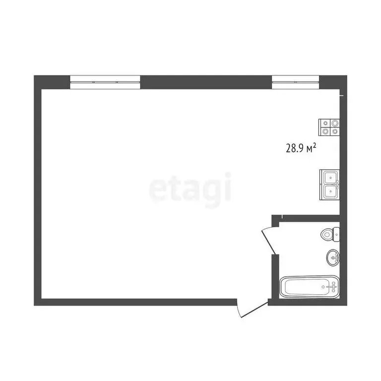 Квартира-студия: Стрехнино, улица 70 лет Октября, 14 (28.9 м) - Фото 1