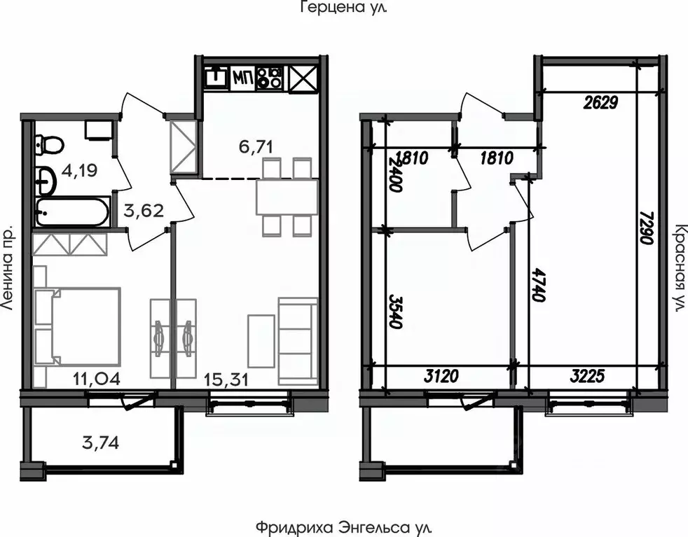 2-к кв. Карелия, Петрозаводск ул. Герцена (44.61 м) - Фото 0