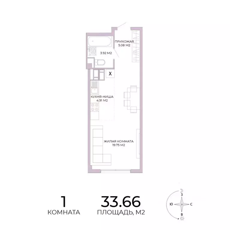 1-к кв. Пензенская область, Пенза Побочинская ул., с18 (33.66 м) - Фото 0