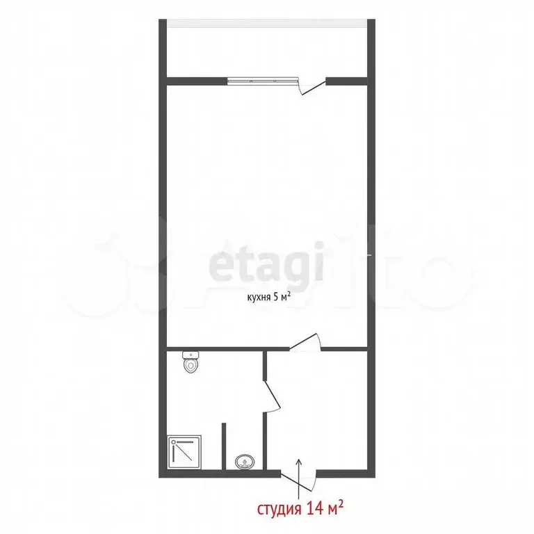 Квартира-студия, 14 м, 6/9 эт. - Фото 0