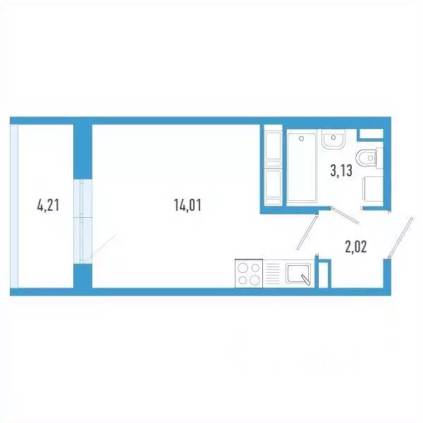 Студия Санкт-Петербург пос. Шушары,  (20.42 м) - Фото 0