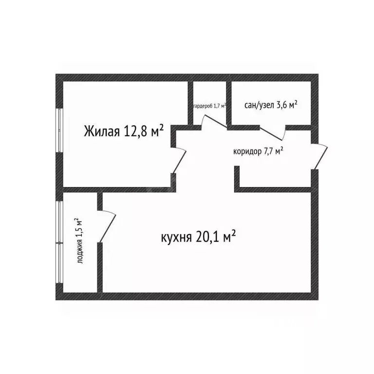 1-к кв. Адыгея, Майкоп ул. Гагарина, 1 (47.4 м) - Фото 2