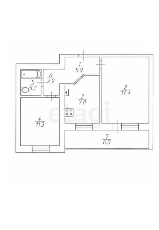 2-к кв. Саратовская область, Саратов Кавказская ул., 30а (54.0 м) - Фото 0