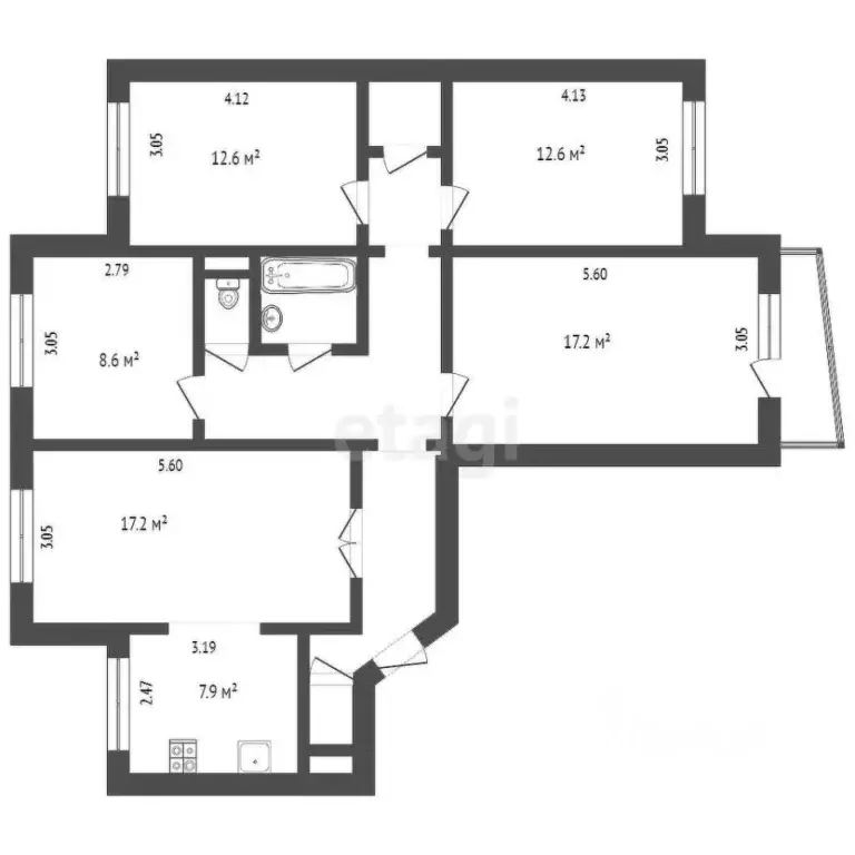 4-к кв. Тюменская область, Тюмень ул. Мельникайте, 129 (102.0 м) - Фото 1